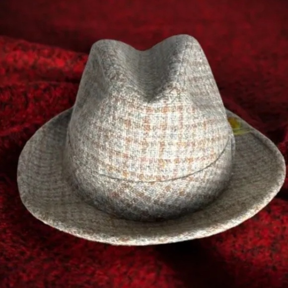 Vintage Adam New York USA Wool Hat Lined/Feathered Tweed Fedora Sz 6 3/4 Cap New - Picture 10 of 10